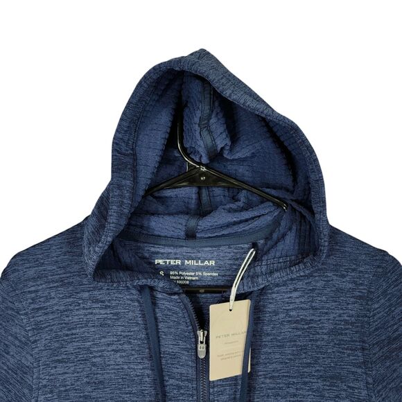 Peter Millar S Maven Full Zip Hoodie Womens Performance Sweatshirt Navy Blue NEW - Picture 8 of 14